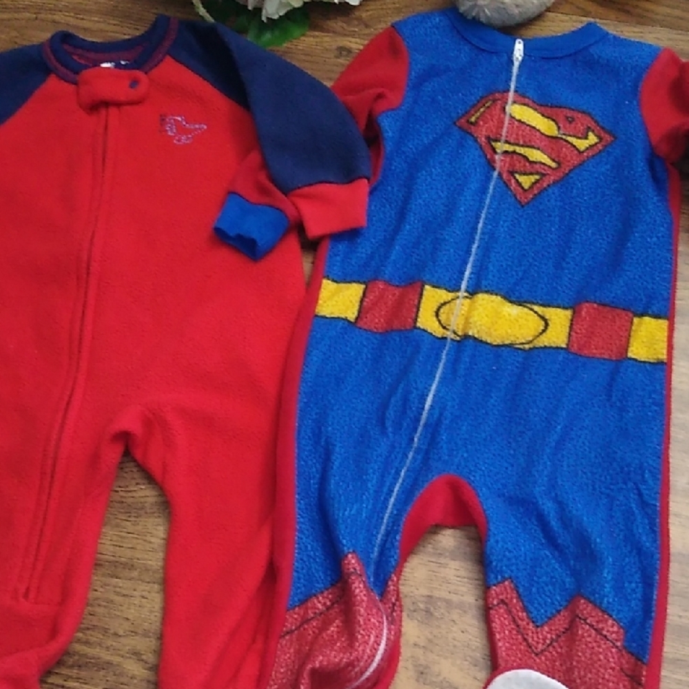 Superman and Red Baby Onesies 18 Months